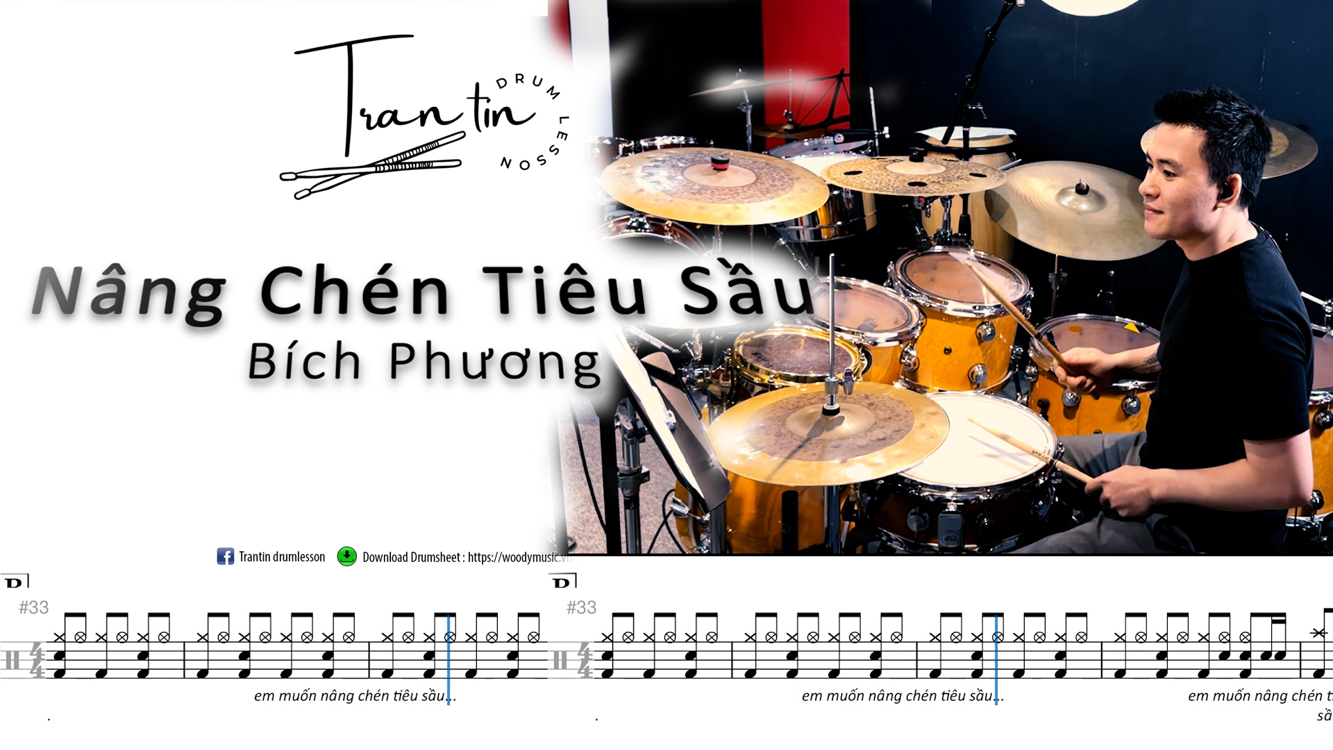 Nâng Chén Tiêu Sầu - Bích Phương DrumSheet (DRUMLESSON)