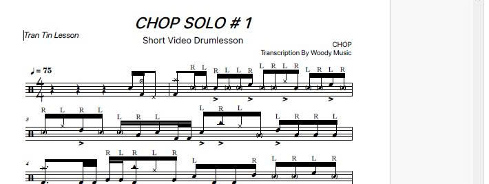 Bài học solo trống . Chop drum solo 1
